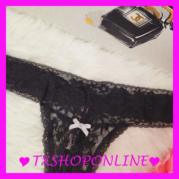 💗👙Victoria's Secret black lace thong pantie 👙💗NWT - Picture 6 of 7
